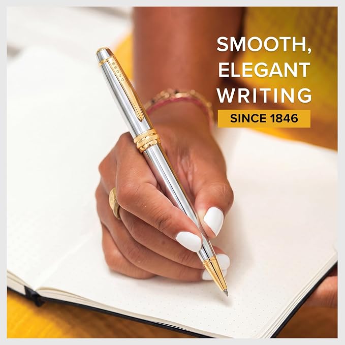 Cross Bailey Medalist Ballpoint Pen - Refillable Pen for Long-Lasting Use - Smooth Writing - Comfortable Grip - Stylish Distinctive Look - Black Ink - Corporate Gifts