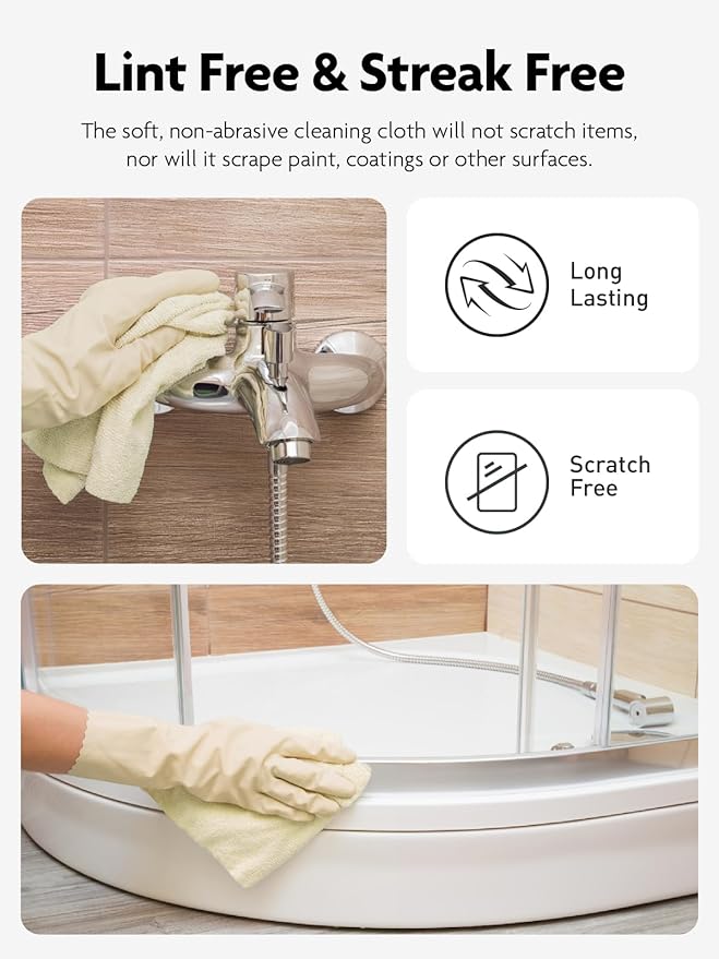 Fantasticlean Microfiber Cleaning Cloth Roll -30 Pack, Tear Away Microfiber Towels, 12" x 12", Reusable, Washable, Scratch Free, Ultra Absorbent Dishcloth for All-Around Cleaning Supplies (Beige)