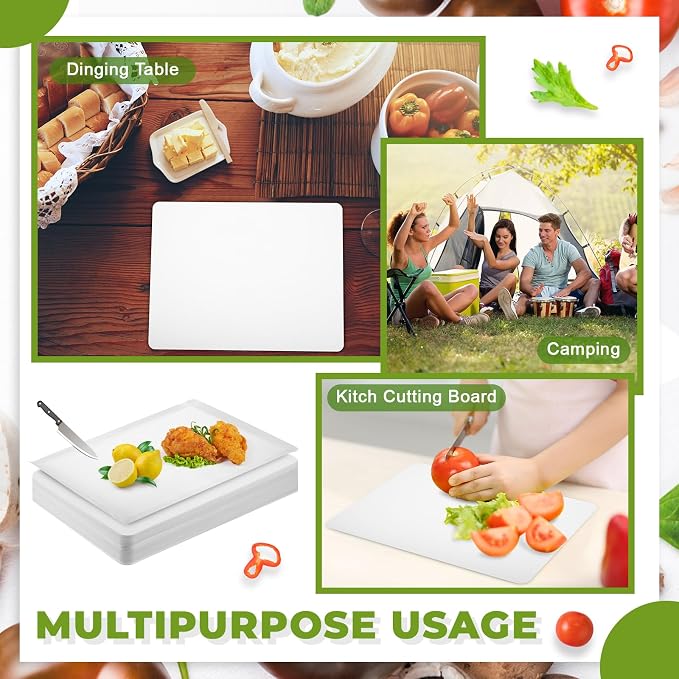 Hushee 120 Count Disposable Cutting Board Sheets 10 x 13 Inch Flexible Plastic Disposable Sheets Cutting Mat Large Chopping Boards for Kitchen Cooking Traveling Camping Tailgating BBQ