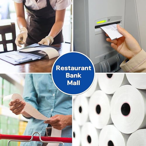 (50 Rolls) 3 1/8 x 273 Thermal Paper Rolls, BPA Free Thermal Receipt Paper Rolls, Fits All POS Cash Registers Thermal Paper Receipt Roll Pony Packaging