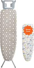 VEVOR Ironing Board with Large 43 x 13 Ironing Surface, Thickened 4 Layers Iron Board with Heat Resistant Cover and 100% Cotton Cover, 7 Adjustable Heights Ironing Board for Home Laundry Room Use