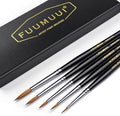 Kolinsky Sable Miniature Watercolor Brushes, Fuumuui 5pcs Professional Small Detail Paint Brushes for Watercolor Gouache Ink and More - Round #00000, #00, #0, #1, #3