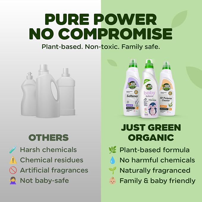 Baby Fabric Softener, Plant-Based Liquid Fabric Softener, Non-Toxic, Hypoallergenic, Fragrance-Free, EcoCert Certified, Vegan, Static Control, 32 Washes, 33.8 fl oz (1000 ml)