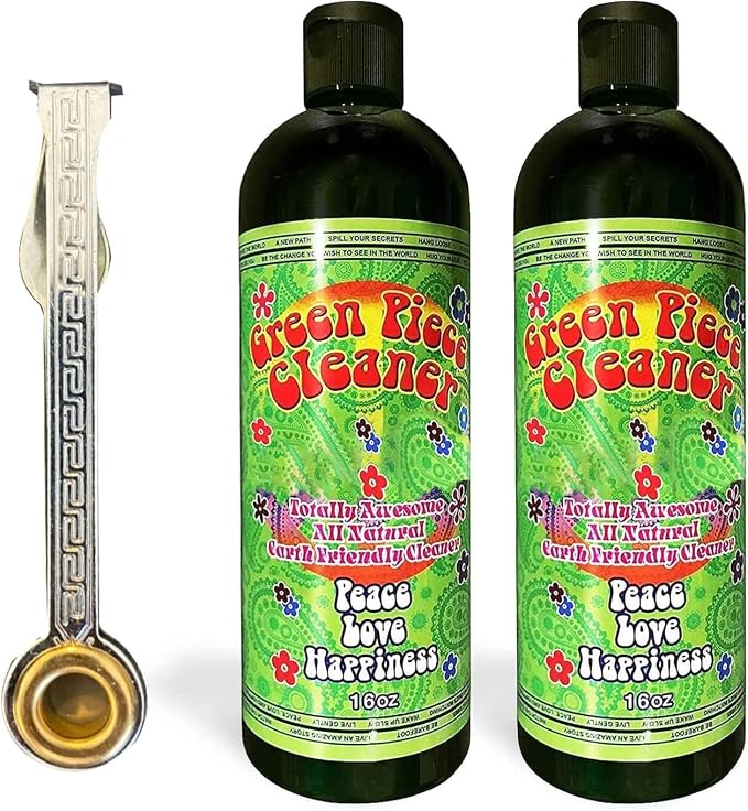 Green Piece® Cleaner - Two of the 16 oz Bottles of Glass Cleaner (Made in USA) - Including a 100% Stainless Steel Reamer - 3 in 1 tool - Excellent for grimey pieces