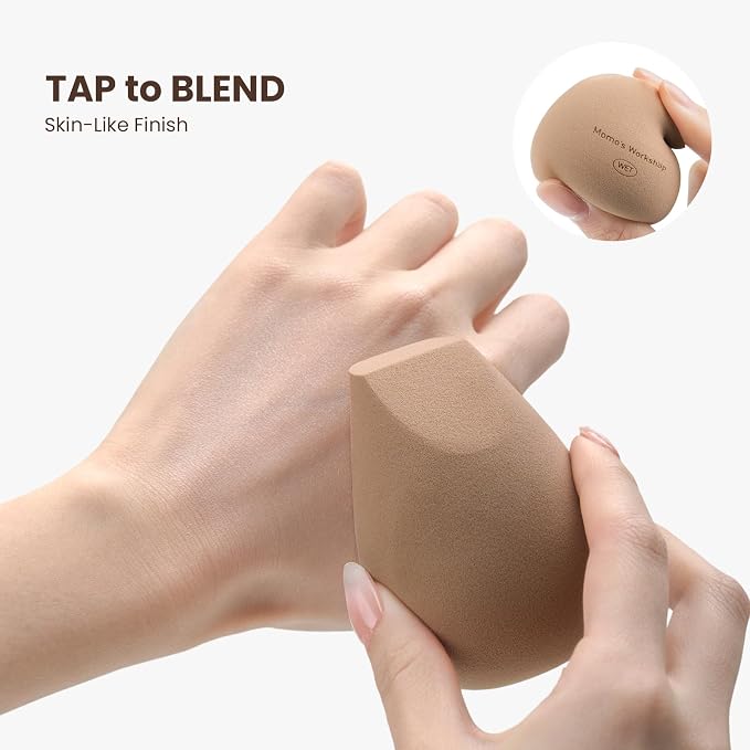 Momo's Workshop Makeup Sponge,2Pcs ACE 4-in-1 Sponge Duo Soft Foam Hydrophilic PU for Foundation