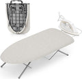 KINGBOARD Tabletop Ironing Board, Small Ironing Boards with Iron Rest, Folding Iron Board, Extra Thick Cover, Portable Tabletop Ironing Board with Non-Slip Feet, 30x12 Beige