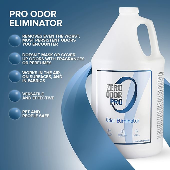 Zero Odor Pro Commercial Strength Odor Eliminator, Room Deodorizer and Air Freshener, Refill, 128 oz