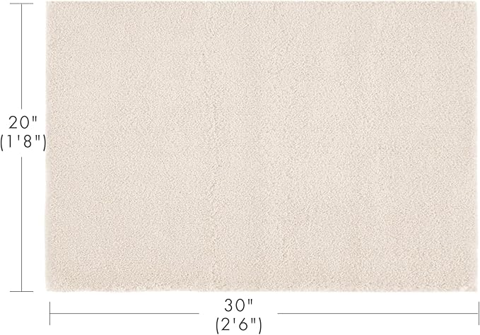 Madison Park Marshmallow Bathroom Rug Non Slip, Luxrurious Plush Bath Mat, Absorbent, Quick Dry, Spa Design Bath Room Décor, 20x30, Natural