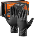 ANBOSON 10 Mil Heavy Duty Mechanic Nitrile Gloves, XLarge Black 100 Count | Diamond Grip,Latex Free,Chemical Resistant Disposable Thick Rubber Gloves for Auto Repair, Industrial, Food, Work ,BBQ,Men