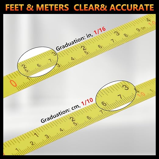 1 Pcs 167ft/50m Open Reel Steel Long Tape Measure, Heavy Duty 1/2" Nylon-Coated Blade with Dual Inch & Metric Scale, Tape Measure for Construction, Surveying, Concrete Work, Orange