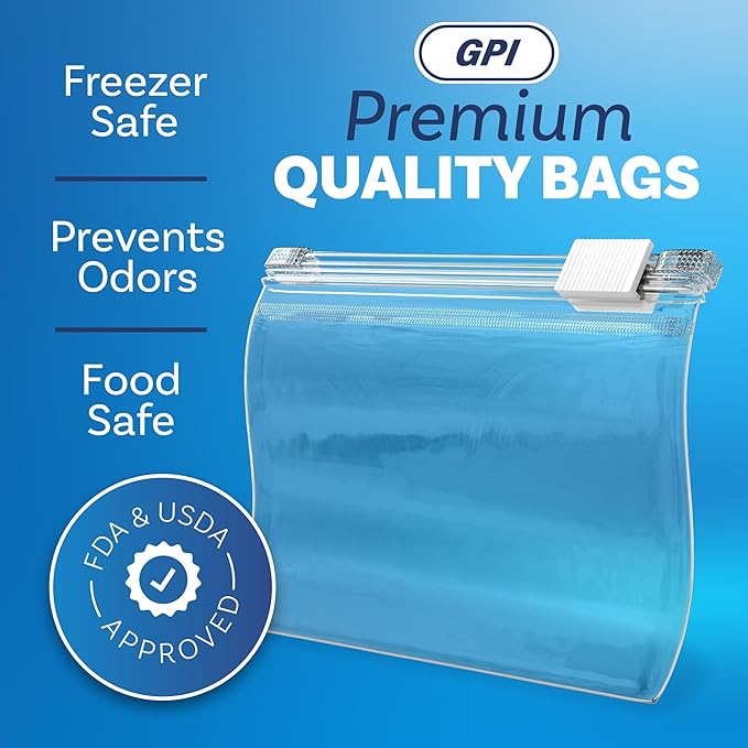 100 Count - Slider Zip Food Storage Snack Bags, 4" x 3" 2 Mil Small, Strong & Durable For Nuts, Candy, Snacks, Seeds, Jewelry & More. GPI