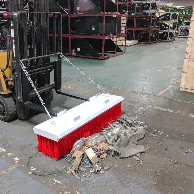 Titan Attachments Fork Lift Broom Attachment 6' 205 lb. Replaceable Bristles
