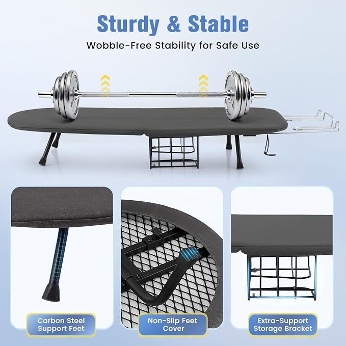 Tabletop Ironing Board, Foldable Small Ironing Board with Iron Holder Portable Mini Iron Board for Small Spaces Compact Table top Small Ironing Table for Dorms, Aprtment, RVs, Travel, 32"x12"