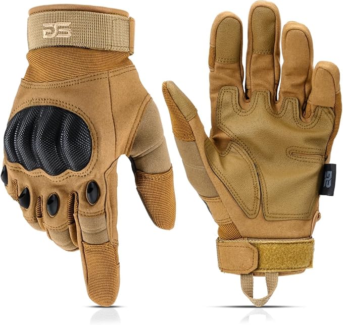 Glove Station Hard Knuckle Utility Gloves, Touchscreen, THKFF, Tan, 2XL | TPR Impact Shield, Touchscreen Compatible - Motorcycle, Outdoor & Utility Use
