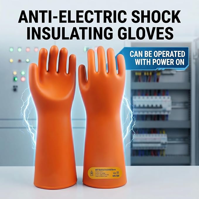 Electrician Insulated Gloves - Class 2 ASTM Compliant High Voltage Electrical Insulating Rubber Gloves For Men,Electrical Safety Gloves Lineworker