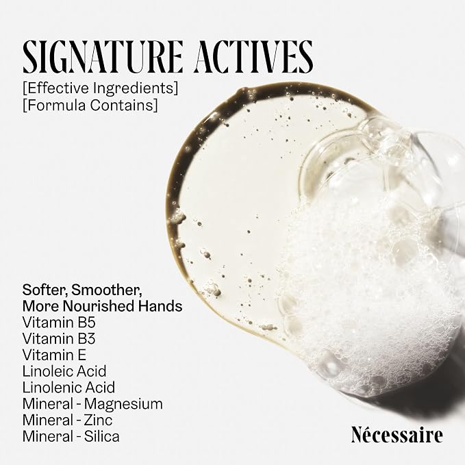 Nécessaire The Hand Wash Santal | Non Toxic Hand Soap with Vitamins, Minerals + Omega 6/9 | Warm + Woodsy Sandalwood Scent | Daily Nourishing Liquid Hand Soap For Bathroom + Kitchen
