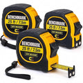 3 Pack - Tape Measures 25 ft / 7.5m – Dual Sided Blade with Easy Read Fractions to 1/8th inch Plus Centimeters on Back Side - Magnetic Tip - Thumb Lock - Belt Clip – Retractable Measuring Tape