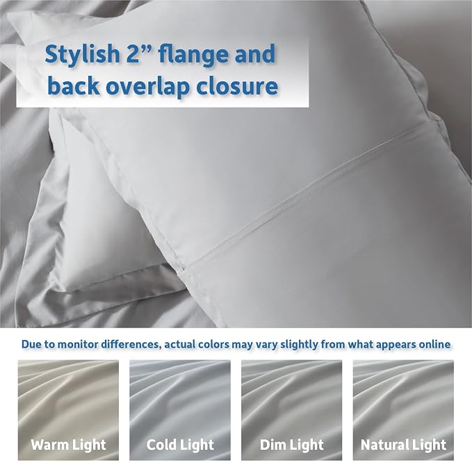Nestl Twin Duvet Cover Set - Soft Double Brushed Light Grey Duvet Cover Twin XL, 2 Piece, with Button Closure, 1 Duvet Cover 68x90 inches and 1 Pillow Sham