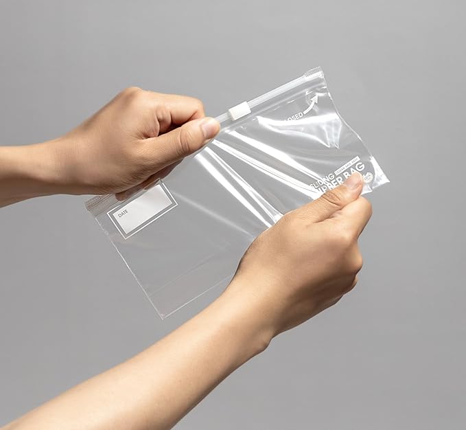 Snack Slider Storage Bags- 400 Count, Expandable Bottom, Zero BPA, Microwave Safe with Write-On Space, 10 Boxes of 40