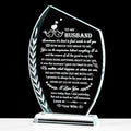 QIANWEI Fathers Day Unique Gifts for Husband from Wife Romantic Glass Plaque, Best Husband Birthday Gifts Wedding Anniversary To My Husband Present for Christmas Valentines Day