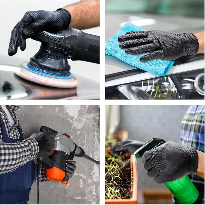 ANBOSON 10 Mil Heavy Duty Diamond Texture Nitrile Gloves, XL, 1000 Ct | High-Volume Bulk Supply for Commercial Teams, Continuous Daily Use with Fewer Reorders & Better Cost Control