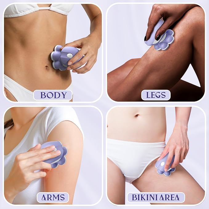 Electric Razors for Women Legs, Smooth Full-Body Electric Shaver | 7D 360° Silky-Smooth Shaver Heads, 5 Min Wide-Area Fast Body Grooming, Waterproof Wet & Dry Use, Light & Travel Cap, Violet