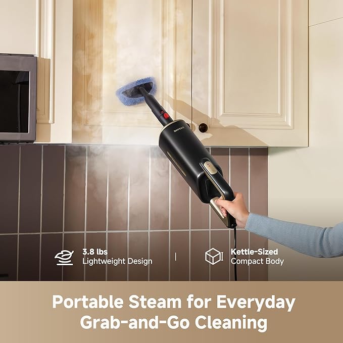 DREAME SH10 Steam Mop with Detachable Handheld Steamer, 13-in-1 Portable Steam Cleaner, 3.8 lbs Lightweight Body, 15sec Steam-Up, 212℉ Steam Cleaning, 350ml Water Tank, Steam Safety System