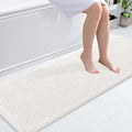 OLANLY Bathroom Runner Rugs 59x20, Extra Soft Absorbent Chenille Bath Rugs, Rubber Backing Quick Dry, Machine Washable Long Bath Mats for Bathroom Floor, Tub and Shower, Home Decor Accessories, Ivory