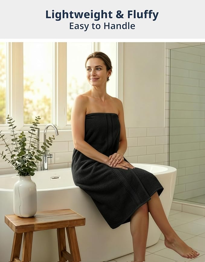 LANE LINEN 100% Cotton Bath Sheets - Exclusive Zero Twist Technology - 4 Pack (35"x66") Extra Towels large - Ultra Soft, Quick Dry & Super Absorbent - Hotel Collection Oversized Bath Towel Set - Black