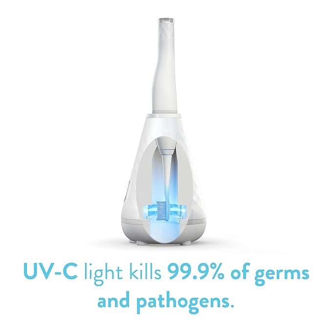 Tao Clean UV Sanitizing Sonic Toothbrush and Cleaning Station, Electric Toothbrush, Dual Speed Setting, White
