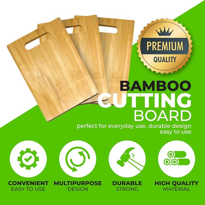 Bulk Plain Bamboo Cutting Board (Set of 24) | For Customized, Personalized Engraving Purpose | Wholesale Premium Blank Bamboo Board (Rectangular 12" X 9")