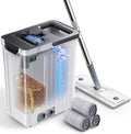 Mop and Bucket Set | Auto-Spray Cleaning | Dirty Water Separation Keep Water Fresh | Flat Mop & Bucket with Wringer | 3x Washable Pads | High-efficiency Cleaning for All Floors Tile Wall Window