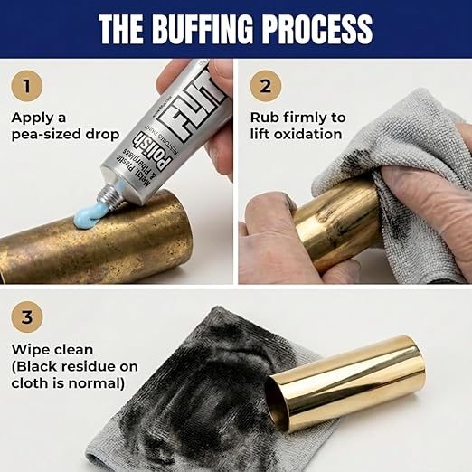Flitz Metal Polish Paste - 1lb Can of USA-Made Polish for Solid Chrome, Stainless Steel, Aluminum- Non-Abrasive for Light Oxidation - Requires Manual Buffing - Not for Plated/Coated Surfaces (1 Pack)
