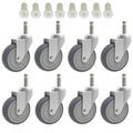 RILIDRI 3-Inch Swivel Stem Caster, 7/16-Inch Stem Diameter Rubber Wheel, Heavy Duty TPR Replacement Wheels for Rubbermaid Mop Bucket Cart Grill Casters - 8 Pack