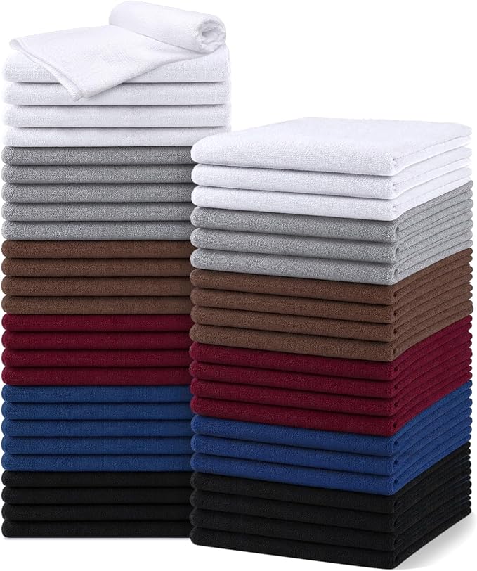 UNIMADE Salon Towels 48 Pack, Microfiber Barber Towels Bulk | (16x29 inches) Hair-Drying Cloth Super Soft Hand Cloth for Gym, Bath, Spa and Home Beauty Care(Not Bleach Proof) - Multicolor