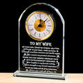 Gifts for Wife from Husband, Crystal Plaque with Light Base, Wedding Anniversary Romantic to My Wife Gift for Women Her Birthday Christmas Valentine's Mother's Day Presents Keepsakes Decor