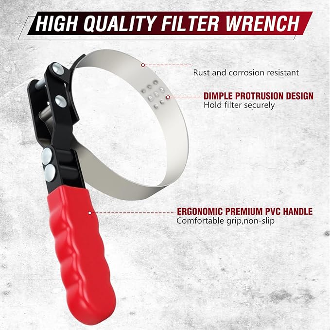 GOOACC Swivel Oil Filter Wrench Set, Adjustable Pliers and 3-Jaw Tool, Professional Removal Tools Kit Fits 2-1/2 to 6 Inch Filters for Auto Repair, Car, Truck Maintenance