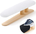 DoubleFill Padded Sleeve Ironing Board 57x13cm Tabletop Sleeves & Chest Tailor Ironing Board with Long Wooden Base for Tailor Dress Forms Household, Laundry Rooms, Travel Use, White