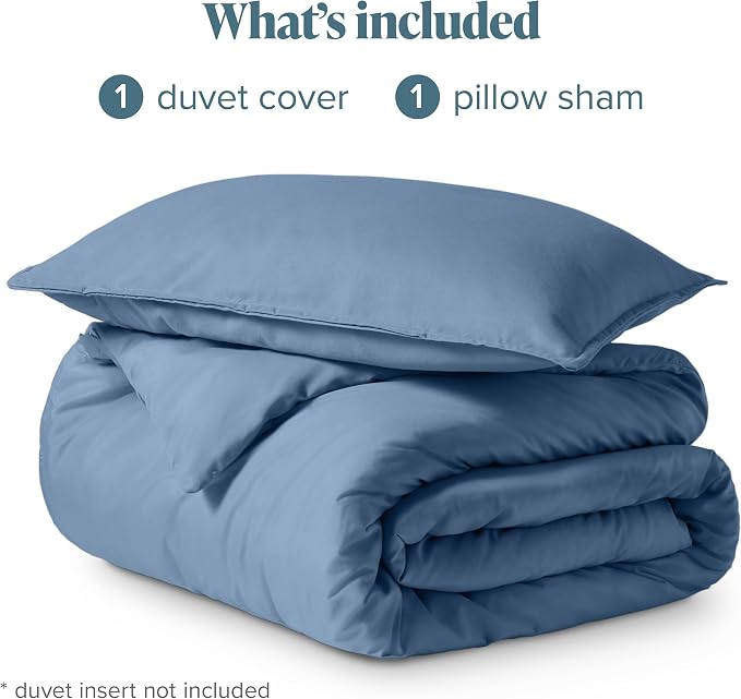 Bare Home Bedding Duvet Cover Extra Long Size - Premium 1800 Super Soft - Lightweight, Cooling Duvet Cover - Soft Breathable Bedding (Twin/Twin XL, Coronet Blue)