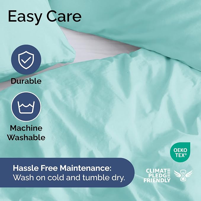 Duvet Cover Full Size Set - Extra Soft Full Duvet Cover 80" x 90" with 2 Pillow Shams for Women, Men, Kids & Teens - Hotel Luxury, Easy-Care w/ Zipper Closures & Ties - Comfy & Breathable (Spa Blue)