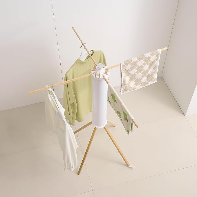 RFOUO Clothes Drying Rack 4 Legs,Laundry Hanger Dryer Rack,Portable Dry Rack,Foldable Drying Rack-Drying Rack Clothing Laundry Bedroom Household Wooden-12rods
