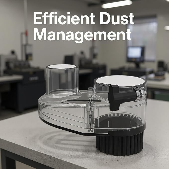 CNC Router Dust Shoe with Brush and Dual Ports, 5.1 in / 13 cm, 52 mm Spindle Dust Collector for CNC Cutting and Engraving Machine, Removable for Easy Cleaning