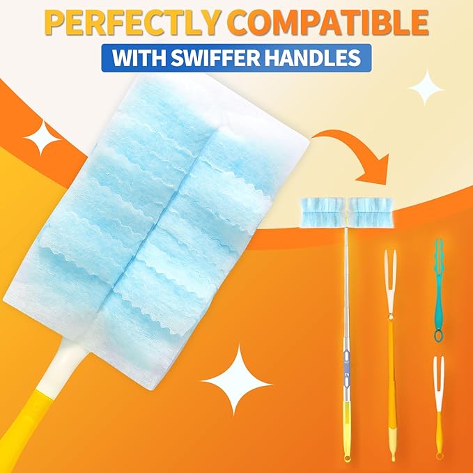 30 Count Electrostatic Duster Refills Compatible with Swiffer Duster, Multi-Surface Dusting Refills, Microfibre Dusters for Cleaning, Unscented
