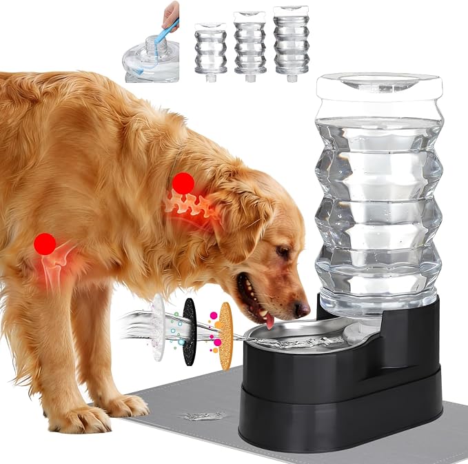 RIZZARI 9L Elevated Dog Water Dispenser: Large Stainless Steel Bowl | Comfortable Elevated Design/Cleaner Drinking Surface/Busy Pet Owner Friendly/Indoor Everyday Use/Easy Daily Maintenance