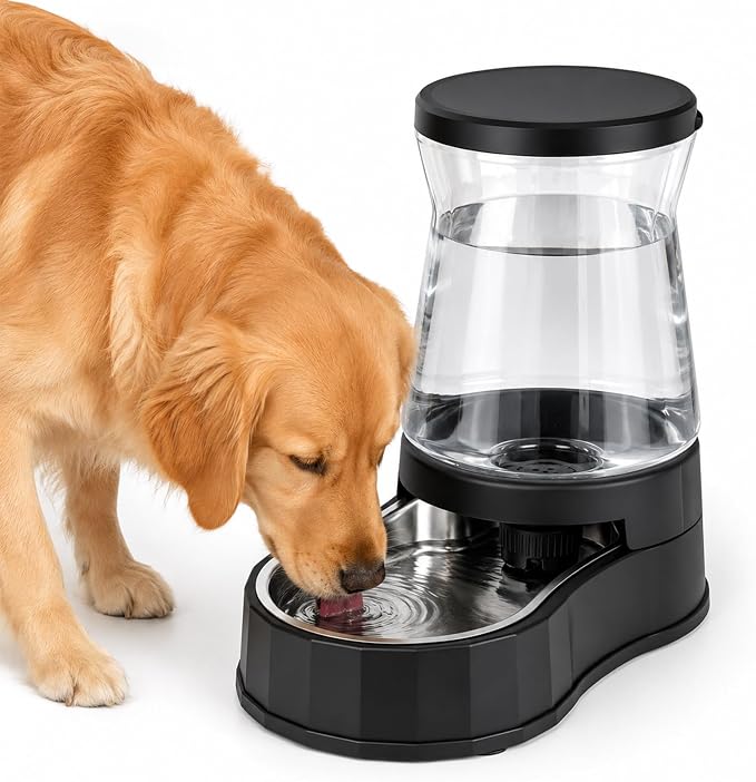 Automatic Dog Water Dispenser 3 Gallon/11L Gravity Stainless Steel Water Waterer Feeder, BPA-Free Large Capacity Water Feeding Bowls for Medium & Large-Sized Dogs,Cats