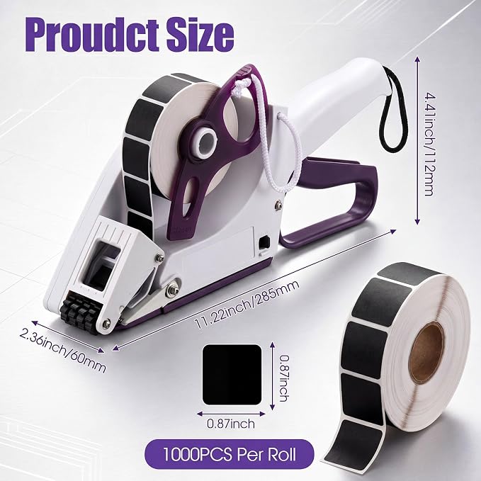 Label Applicator, Target Paster Gun with 2 Rolls Pasters,Black | Manual Label Dispenser Hand Held Portable Sticker Gun for Retail Store Warehouse Targets Repair Yh-30