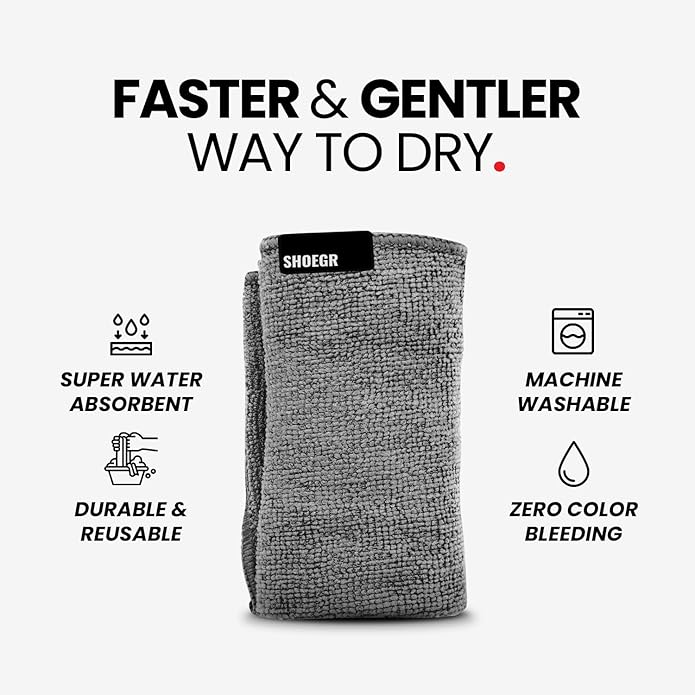 SHOEGR Unisex-Adult Ultimate Shoe Cleaning Kit Suitable For Sneaker, Nubuck, Canvas, Trainers, Multi-Material & Suede Shoe Care Kit-Cleaning Solution, Brushes & Microfiber Towel Shoe Cleaner Black