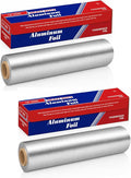 Ox Plastics Aluminum Foil Wrap | Heavy-Duty, Commercial Grade for Food Service Industry | Silver Foil for Cooking, Roasting, Baking, BBQ & Parties | 18"x 500 feet (2 Pack)