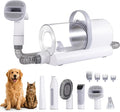 Dog Grooming Vacuum, 12000Pa Powerful with 1.5L Cup 7 in 1 Pet Electric Grooming Vacuum for with Hair Clipper & Shedding Brush, Low Noise, 3 Suction Levels for Thick Hair Cats & Dogs