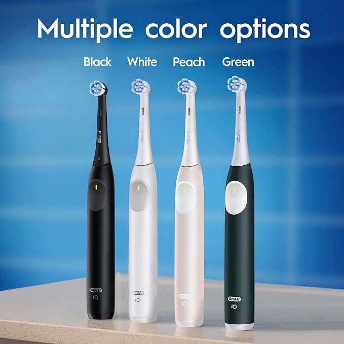 Oral-B Rechargeable Electric Toothbrush, iO2, 3 Cleaning Modes, Automatic Pressure Sensor to Protect Gums, Night Black